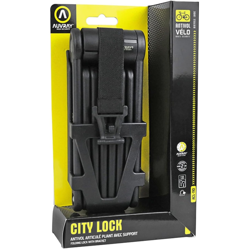 2002000002454 - Antivol Articulé Pliant Auvray City Lock ACL110 - 110 cm avec Support_4