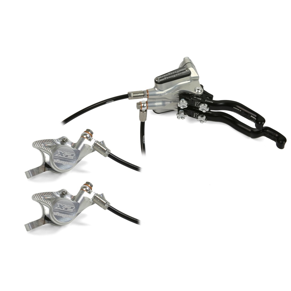 Hope Tech 3 Duo X2 - Levier et étrier de frein à disque hydraulique gauche (argent)