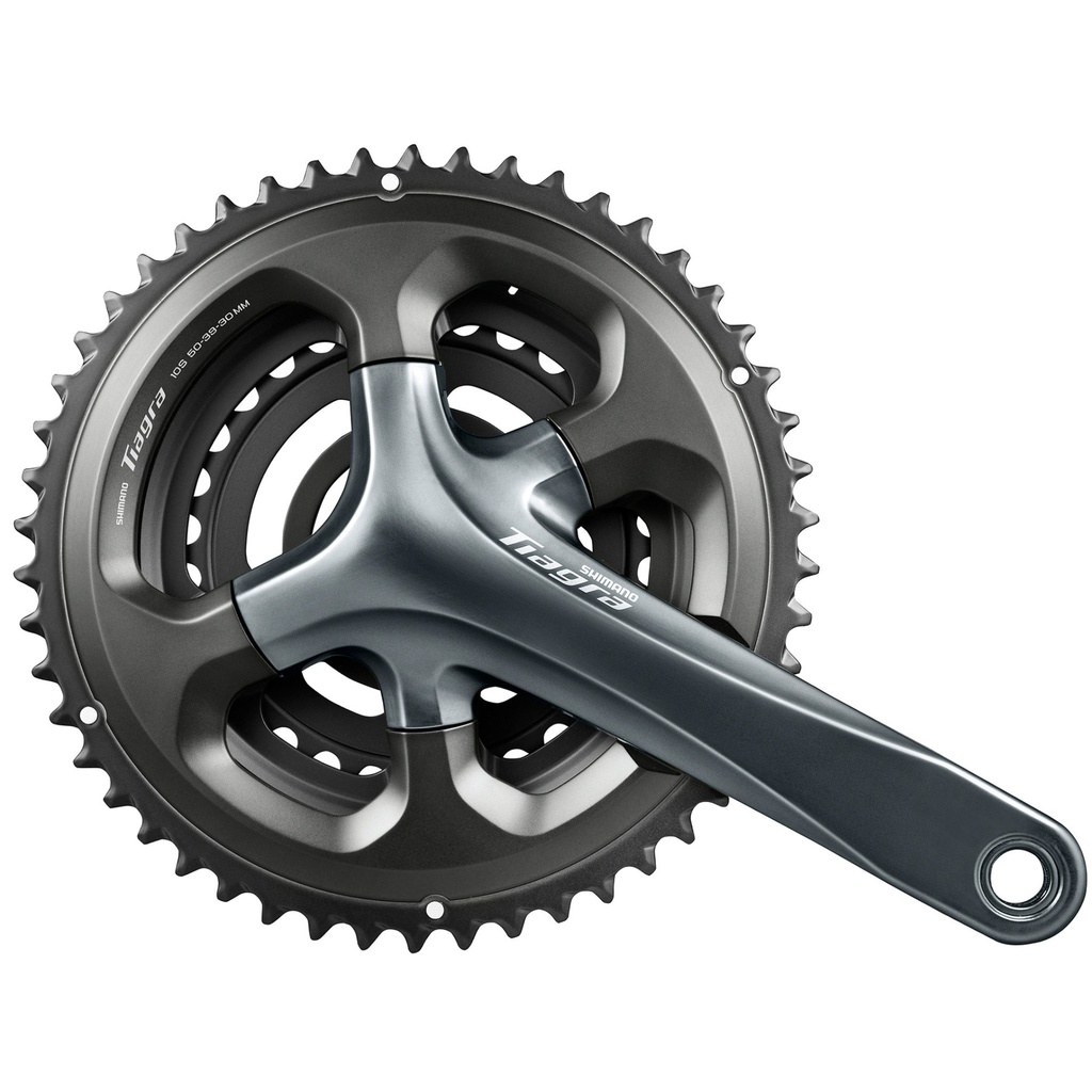 Pédalier Triple Shimano Tiagra FC-4703 3x10 vitesses - 50/39/30 dents - 175 mm - Noir/Gris