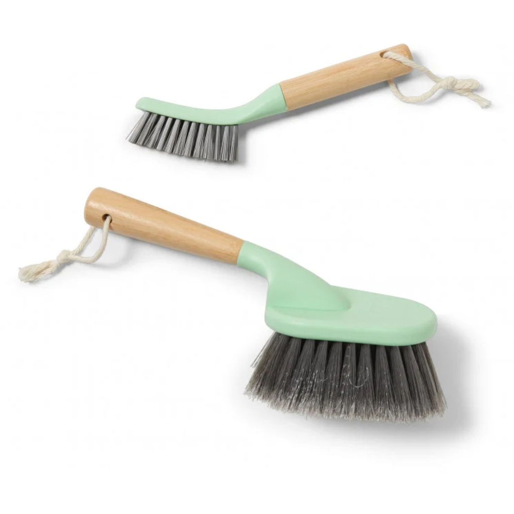 Kit de Brosses de Nettoyage Vélo en Bambou mountainFLOW - 2 pièces (Cadre & Chaîne)
