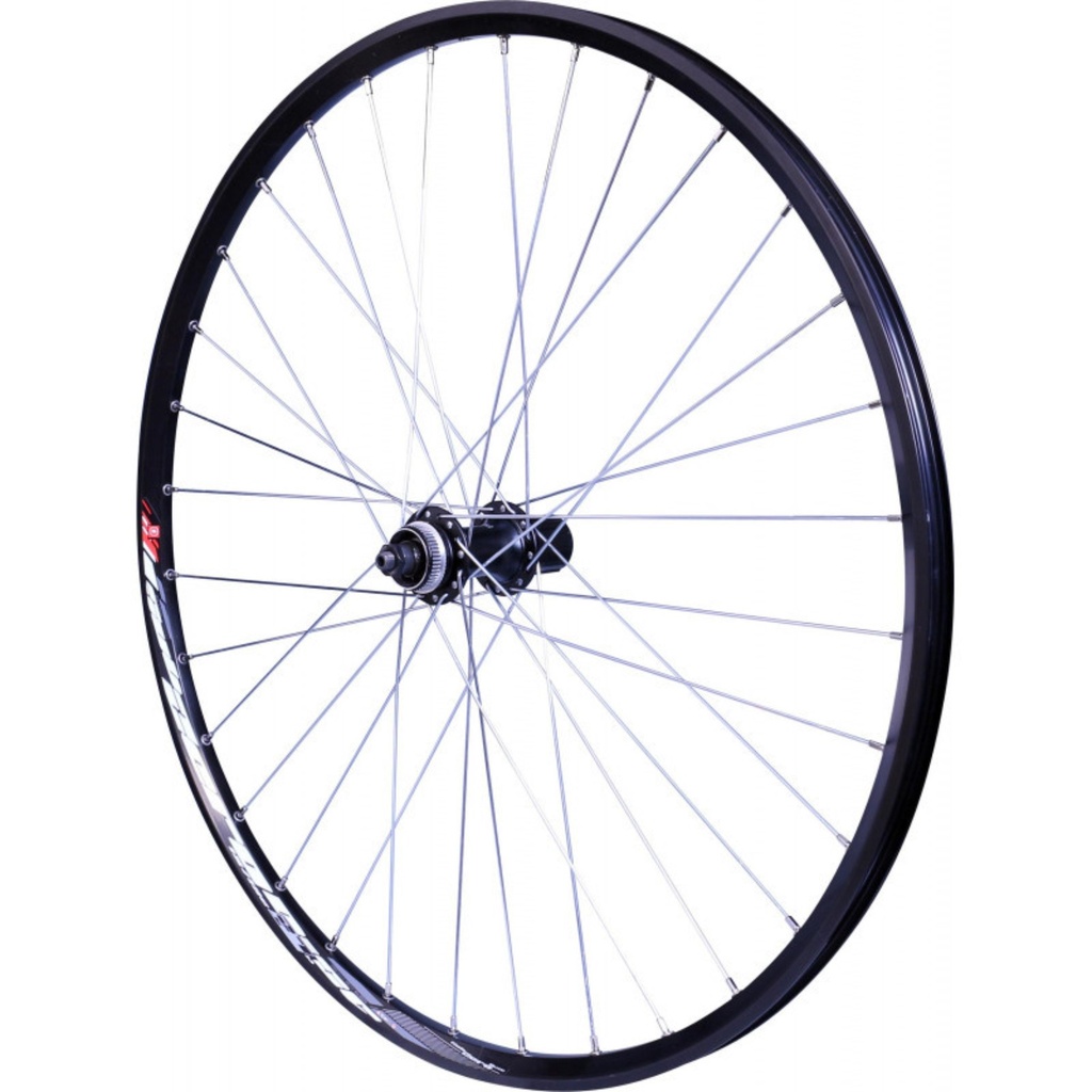 [2002000004908] Roue VTT Arrière 26" Noire Double Paroi Axe Creux Centerlock pour Cassette HG