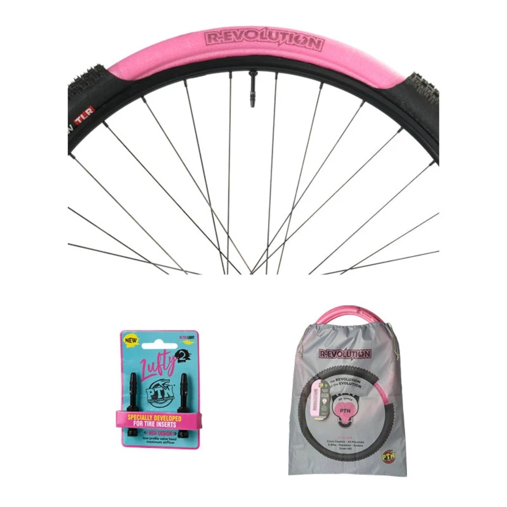 [2002000004980] Kit d'inserts anti-crevaison PTN Pepis Tire Noodle R-Evolution M/L 29" (2,30-2,80") avec valves Lufty 47mm